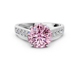 White gold Fancy Pink Round  Brilliant Channel-Set Solitaire Ring with Four-Prong Setting_17