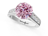 White gold Fancy Pink Round  Brilliant Channel-Set Solitaire Ring with Four-Prong Setting_18