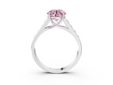 White gold Fancy Pink Round  Brilliant Channel-Set Solitaire Ring with Four-Prong Setting_20