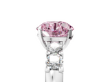 White gold Fancy Pink Round  Brilliant Cut Diamond Five-Stone Prong Set Engagement Ring with Channel Band_5