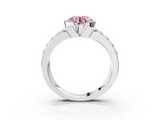 White gold Fancy Pink Round  Brilliant Diamond Channel Set Wide Band Ring with Bezel Setting_3