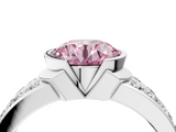 White gold Fancy Pink Round  Brilliant Diamond Channel Set Wide Band Ring with Bezel Setting_4