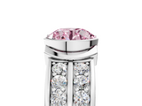 White gold Fancy Pink Round  Brilliant Diamond Channel Set Wide Band Ring with Bezel Setting_5