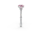 White gold Fancy Pink Round  Brilliant Pavé Band Solitaire with Four-Prong Setting_20