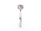 White gold Fancy Pink Round  Brilliant Solitaire Engagement Ring with Six-Prong Setting and Classic Band_2