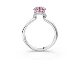 White gold Fancy Pink Round  Brilliant Solitaire Engagement Ring with Six-Prong Setting and Classic Band_3
