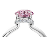 White gold Fancy Pink Round  Brilliant Solitaire Engagement Ring with Six-Prong Setting and Classic Band_4