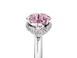 White gold Fancy Pink Round  Brilliant Solitaire Engagement Ring with Six-Prong Setting and Classic Band_5