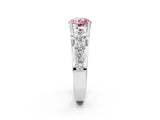 White gold Fancy Pink Round  Brilliant Solitaire with Side Stones on a Pave Band and Four-Prong Setting_32