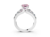 White gold Fancy Pink Round  Brilliant Solitaire with Side Stones on a Pave Band and Four-Prong Setting_33