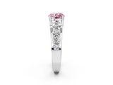 White gold Fancy Pink Round  Brilliant Solitaire with Side Stones on a Pave Band and Four-Prong Setting_50