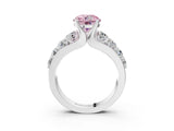 White gold Fancy Pink Round  Brilliant Solitaire with Side Stones on a Pave Band and Four-Prong Setting_51