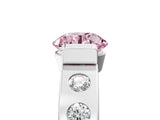 White gold Fancy Pink Round Cut Brilliant Channel-Set Diamond Ring with Bezel Prong Setting_17
