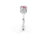 White gold Fancy Pink Round Cut Brilliant Diamond Cluster Accent Solitaire Ring with Prong Setting_26