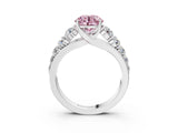 White gold Fancy Pink Round Cut Brilliant Diamond Pavé Band with Six-Prong Setting_15