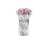 White gold Fancy Pink Round Cut Brilliant Diamond Pavé Band with Six-Prong Setting_17
