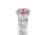White gold Fancy Pink Round Cut Brilliant Diamond Pavé Band with Six-Prong Setting_17