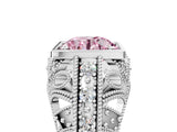 White gold Fancy Pink Round Cut Brilliant Milgrain Filigree Diamond Ring with Square Prong Setting_11