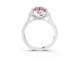 White gold Fancy Pink Round Cut Brilliant Solitaire Diamond Ring with Channel Set Band and Bar Prong Setting_3