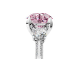 White gold Fancy Pink Round Cut Brilliant Three-Stone Diamond Ring with Pavé Band and Four-Prong Setting_20
