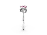 White gold Fancy Pink Round  Cut Cathedral Pave Diamond Engagement Ring with Six-Prong Setting_46