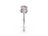 White gold Fancy Pink Round  Cut Cathedral Pave Diamond Engagement Ring with Six-Prong Setting_52