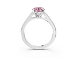 White gold Fancy Pink Round  Cut Channel Set Solitaire Engagement Ring with Four-Prong Setting_3