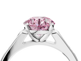 White gold Fancy Pink Round  Cut Channel Set Solitaire Engagement Ring with Four-Prong Setting_4
