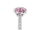 White gold Fancy Pink Round  Cut Channel Set Solitaire Engagement Ring with Four-Prong Setting_5