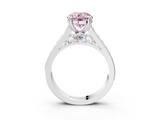 White gold Fancy Pink Round  Cut Channel Set Solitaire Engagement Ring with Prong Setting_3