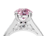 White gold Fancy Pink Round  Cut Channel Set Solitaire Engagement Ring with Prong Setting_4