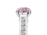 White gold Fancy Pink Round  Cut Channel Set Solitaire Engagement Ring with Prong Setting_5