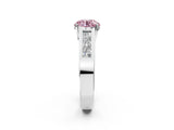 White gold Fancy Pink Round Cut Cut Channel Set Solitaire Ring with Four-Prong Setting_2
