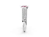 White gold Fancy Pink Round Cut Cut Diamond Channel Set Pave Band with Tension Prong Setting_2