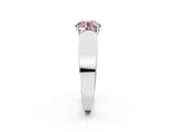 White gold Fancy Pink Round Cut Cut Diamond Channel Set Solitaire Ring with Four-Prong Setting_134