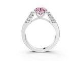 White gold Fancy Pink Round Cut Cut Diamond Channel Set Solitaire Ring with Four-Prong Setting_134