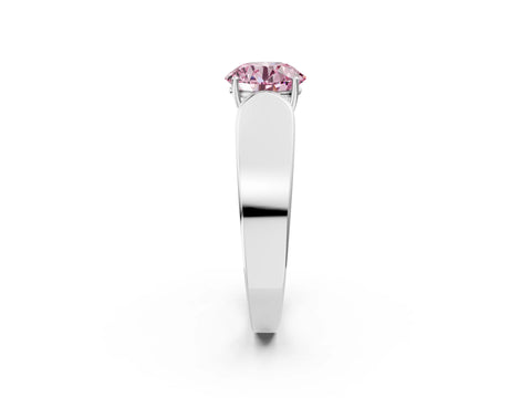 White gold Fancy Pink Round Cut Cut Diamond Channel Set Solitaire Ring with Four-Prong Setting_87