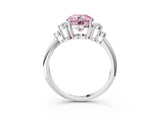 White gold Fancy Pink Round Cut Cut Diamond Cluster Ring with Solitaire Band and Four-Prong Setting_39