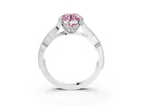 White gold Fancy Pink Round Cut Cut Diamond Twisted Band with Milgrain Pave Setting and Four-Prong Setting_15