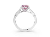 White gold Fancy Pink Round Cut Cut Diamond Twisted Band with Milgrain Pave Setting and Four-Prong Setting_3