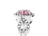 White gold Fancy Pink Round Cut Cut Halo Diamond Infinity Band with Four-Prong Setting_5