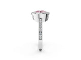 White gold Fancy Pink Round Cut Cut Halo Pavé Diamond Ring_2