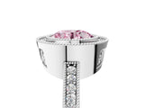White gold Fancy Pink Round Cut Cut Halo Pavé Diamond Ring_5