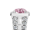 White gold Fancy Pink Round Cut Cut Halo Split Shank Prong Set Ring_5