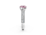 White gold Fancy Pink Round Cut Cut Pave Split Shank Engagement Ring with Four-Prong Setting_26