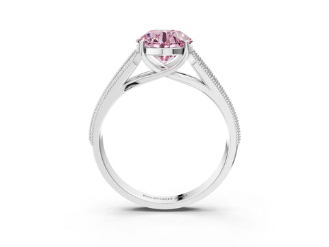 White gold Fancy Pink Round Cut Cut Pave Split Shank Engagement Ring with Four-Prong Setting_27
