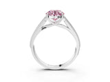 White gold Fancy Pink Round Cut Cut Pave Split Shank Engagement Ring with Four-Prong Setting_3