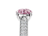 White gold Fancy Pink Round Cut Cut Pave Split Shank Engagement Ring with Four-Prong Setting_5