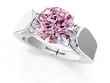 White gold Fancy Pink Round Cut Diamond Channel Set Solitaire Ring with Four-Prong Setting_50