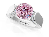 White gold Fancy Pink Round Cut Diamond Channel Set Solitaire Ring with Four-Prong Setting_69